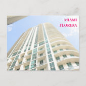 ホワイト建物ブルースカイマイアミフロリダトラベル シーズンポストカード (正面)