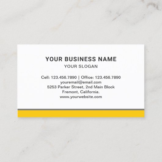 ホワイト建築ブルドーザー掘削機 名刺 (裏面)