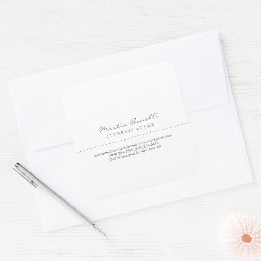 ホワイト弁護士優れた伝統的シンプル スクエアシール (封筒)