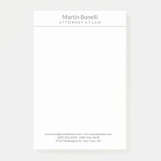 ホワイト弁護士優れた伝統的シンプル ポストイット (正面)