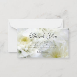 ホワイト悔やみや弔慰葬儀フローラ&写真ありがとう ノートカード