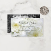 ホワイト悔やみや弔慰葬儀フローラ&写真ありがとう ノートカード (正面/裏面インサイチュ)