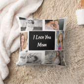 ホワイト愛するママ家族フォトコラージュ クッション (ブランケット)