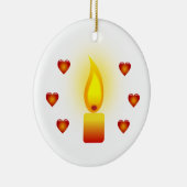 ホワイト感動的引用文デザイン セラミックオーナメント (右)