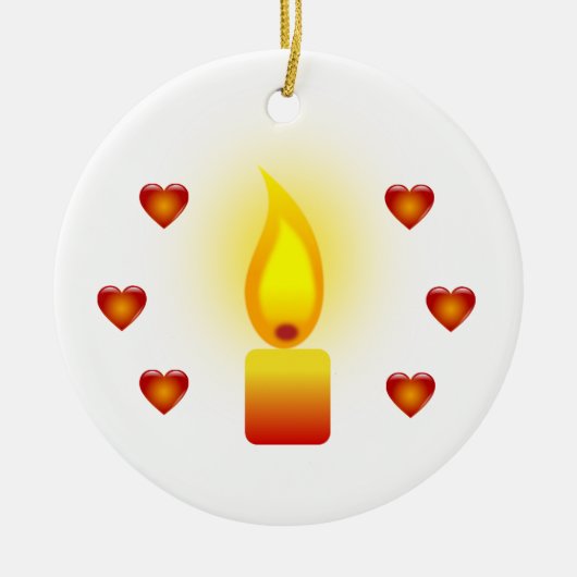 ホワイト感動的引用文デザイン セラミックオーナメント (正面)