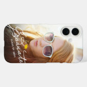 ホワイト手書きスクリプト大学院写真卒業 Case-Mate iPhoneケース (裏面 (横))