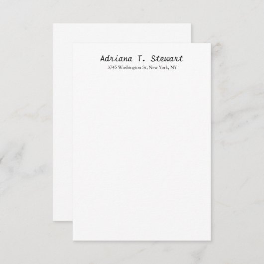 ホワイト手書きプロフェッショナルエレガントシンプル エンクロージャーカード (正面/裏面)