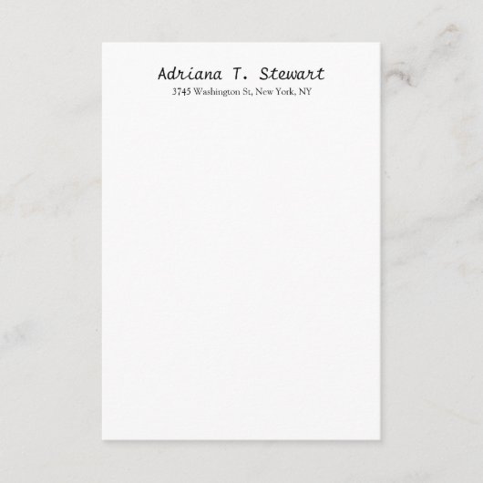 ホワイト手書きプロフェッショナルエレガントシンプル エンクロージャーカード (正面)