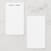 ホワイト手書きプロフェッショナルエレガントシンプル ノートカード (正面/裏面)