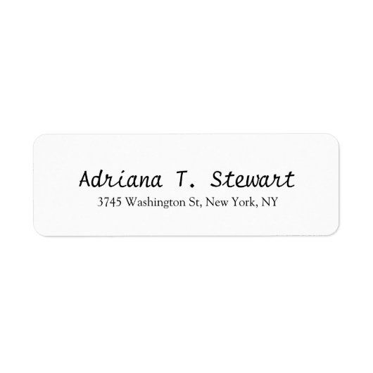ホワイト手書きプロフェッショナルエレガントシンプル ラベル (正面)