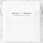 ホワイト手書きプロフェッショナルエレガントシンプル 楕円形シール (バッグ)