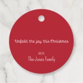 ホワイト折り紙クリスマス フェイバータグ (裏面)