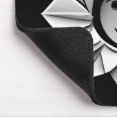 ホワイト折り紙星付きスマイル マウスパッド (コーナー)