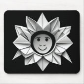 ホワイト折り紙星付きスマイル マウスパッド (正面)