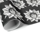 ホワイト折り紙星付きスマイル ラッピングペーパー (ロールコーナー)