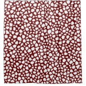 ホワイト抽象芸術シャープシャードオンマルーン シャワーカーテン (正面)