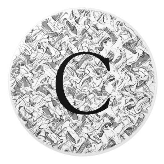 ホワイト抽象芸術スモークアーバンベッドルームデコールデザイン セラミックノブ (正面)