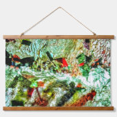 ホワイト抽象芸術木材トッピング壁タペストリー、エコ落ち着き 吊り下げ型タペストリー (正面)