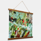 ホワイト抽象芸術木材トッピング壁タペストリー、エコ落ち着き 吊り下げ型タペストリー (傾斜あり)