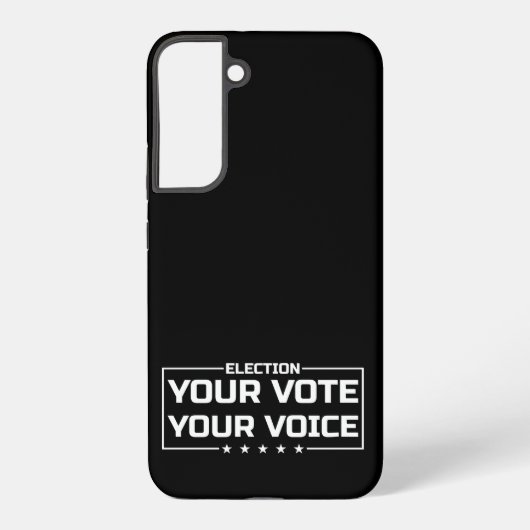 ホワイト文字で"Your Vote Your Voice" Samsung Galaxyケース (裏面)