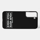 ホワイト文字で"Your Vote Your Voice" Samsung Galaxyケース (裏面横)