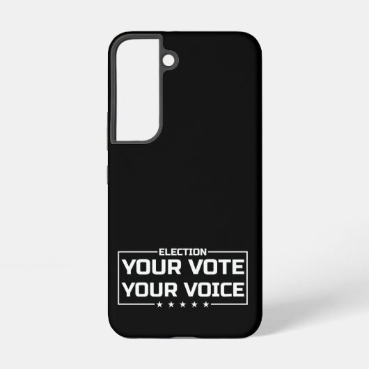 ホワイト文字で"Your Vote Your Voice" Samsung Galaxyケース (裏面)