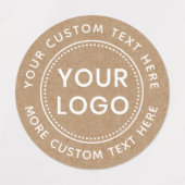 ホワイト文字クラフト紙ルック生地の衣類 ラベル (デザイン2)