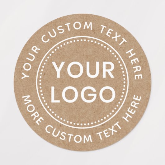 ホワイト文字クラフト紙ルック生地の衣類 ラベル (デザイン1)