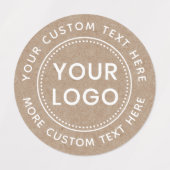 ホワイト文字クラフト紙ルック生地の衣類 ラベル (デザイン2)