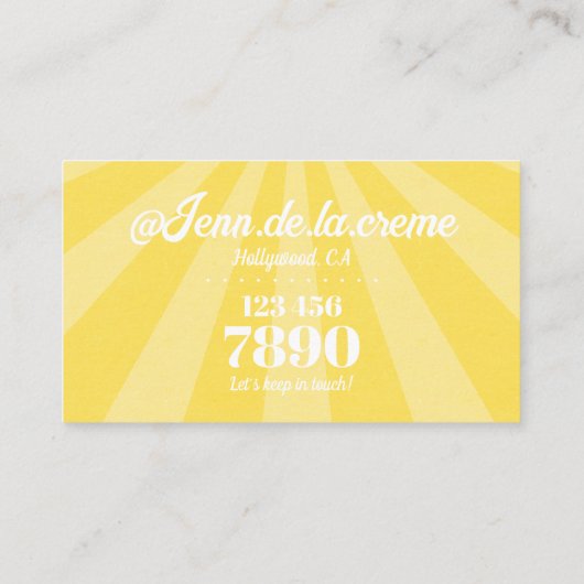 ホワイト文字サンシャインスカイファンキーヴィンテージ 名刺 (裏面)