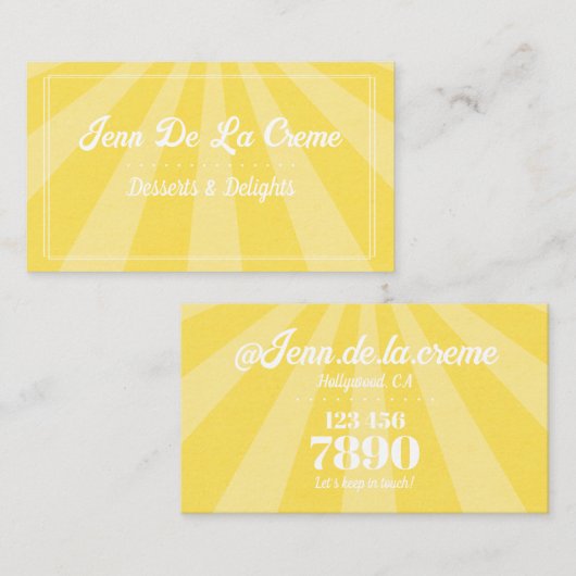 ホワイト文字サンシャインスカイファンキーヴィンテージ 名刺 (正面/裏面)