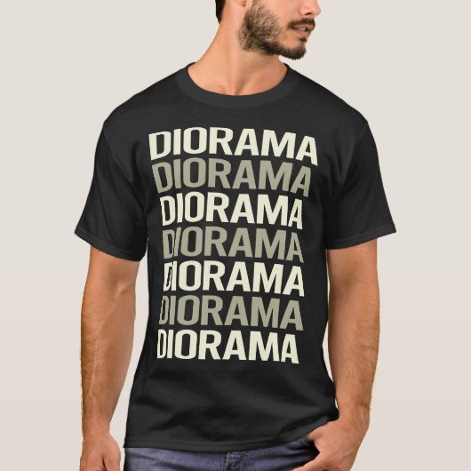 ホワイト文字ジオラマジオラマ Tシャツ (正面)