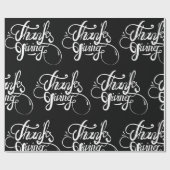 ホワイト文字デザイン – 感謝祭 ラッピングペーパー (フラット)
