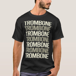 ホワイト文字トロンボントロンボーン Tシャツ