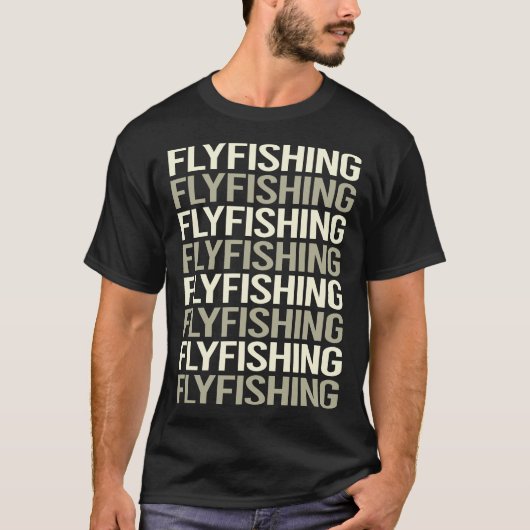 ホワイト文字フライ釣り Tシャツ (正面)