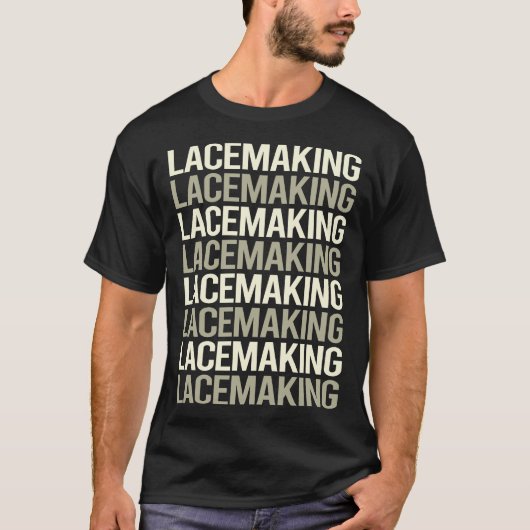 ホワイト文字レース製レース製レースメーカー Tシャツ (正面)