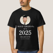 ホワイト文字写真誇りを持ったグランパ2023年卒業 Tシャツ (正面)