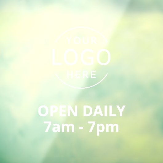 ホワイト文字毎日Open Your Own Logo Store Sign ウィンドウサイン (シート3)