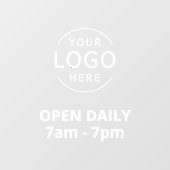 ホワイト文字毎日Open Your Own Logo Store Sign ウィンドウサイン (シート)