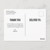 ホワイト文字男性ありがとう卒業はがき ポストカード (裏面)