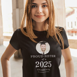 ホワイト文字誇りを持った写真妹2023年卒業 Tシャツ