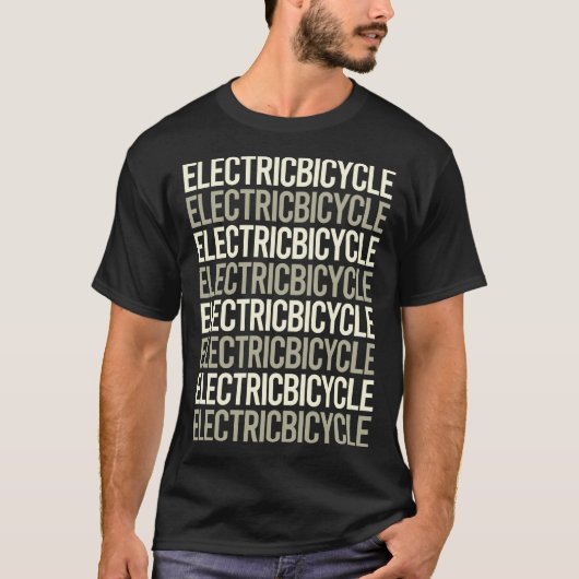 ホワイト文字電動自転車Eバイク Tシャツ (正面)