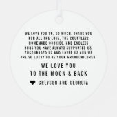 ホワイト文字 |孫が人生を大きなフォトオルナムに メタルオーナメント (裏面)