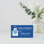 ホワイト料理エプロン製糸器業… 名刺 (スタンド正面)