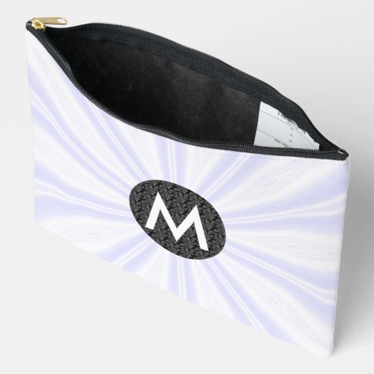 ホワイト日が差すことモノグラムのブラックサークル アクセサリーポーチ (見開き)