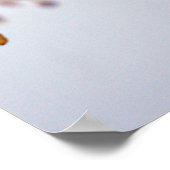 ホワイト明るい赤紫色ホークシャドサマーフラワー ポスター (角)