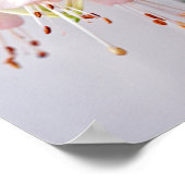 ホワイト明るい赤紫色ホークシャドサマーフラワー ポスター (角)