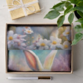 ホワイト春ウォーターカラーバニーデクページ紙 薄葉紙 (ギフト)