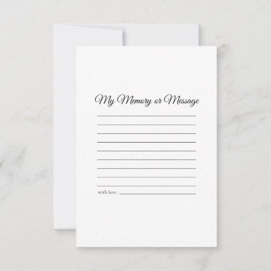 ホワイト春ダフォディル共有アメモリ葬儀 ノートカード (裏面)