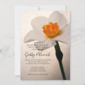 ホワイト春ダフォディル婚約パーティ 招待状 (正面)